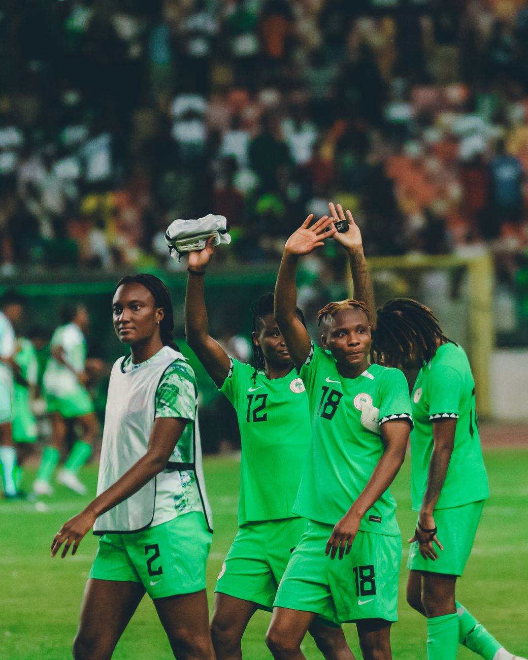 nigerian female football team celebrates victory